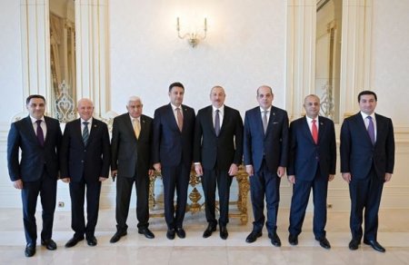 Prezident İlham Əliyev İordaniya parlamentinin Nümayəndələr Palatasının sədrini qəbul edib - FOTO